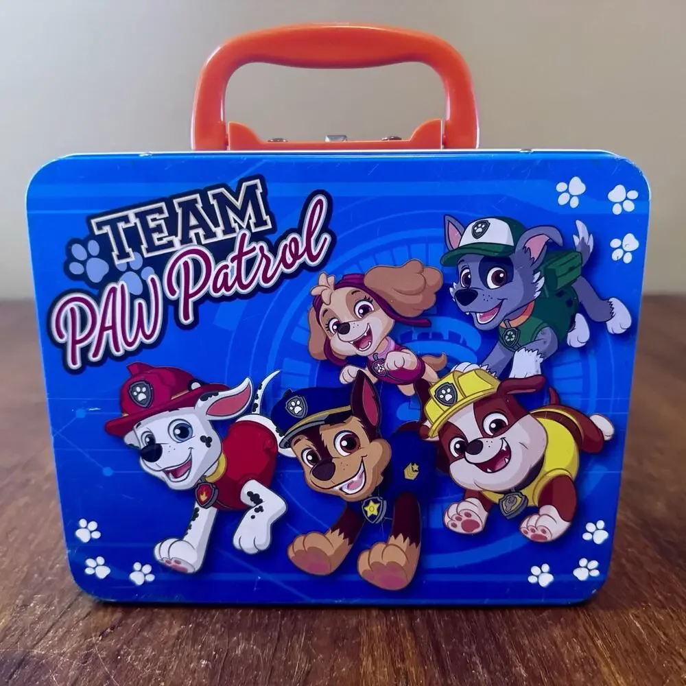 Paw Patrol Metal Lunch Box Tin Handle “Search With Skye” Board Book Nickelodeon